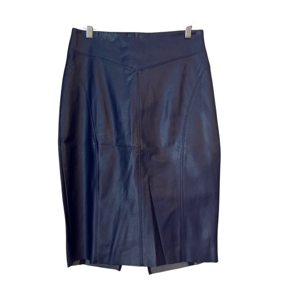 Express Plum Purple Faux Leather Pencil Skirt